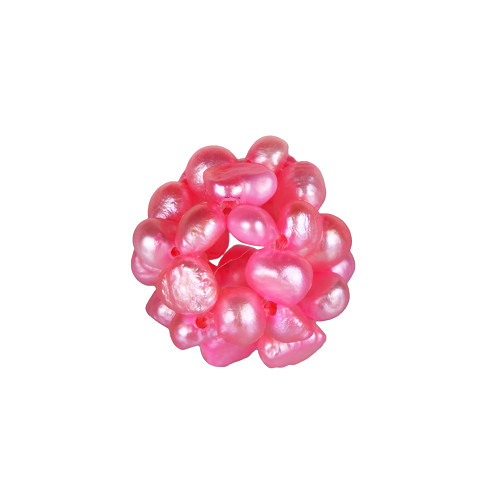 Perlenball, Perlenkugel, Ã˜12mm, Süßwasserperlen, pink/rosa - zum Schließen ins Bild klicken